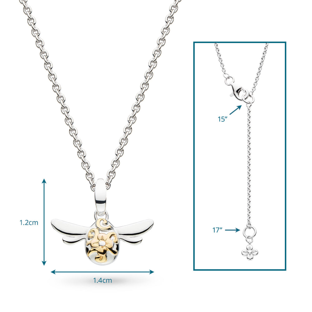 Kit Heath - Blossom Flyte Honey Bee Mini Necklace - Silver
