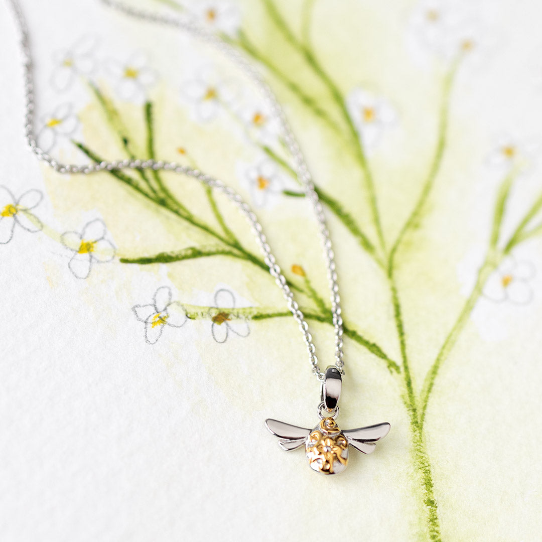 Kit Heath - Blossom Flyte Honey Bee Mini Necklace - Silver