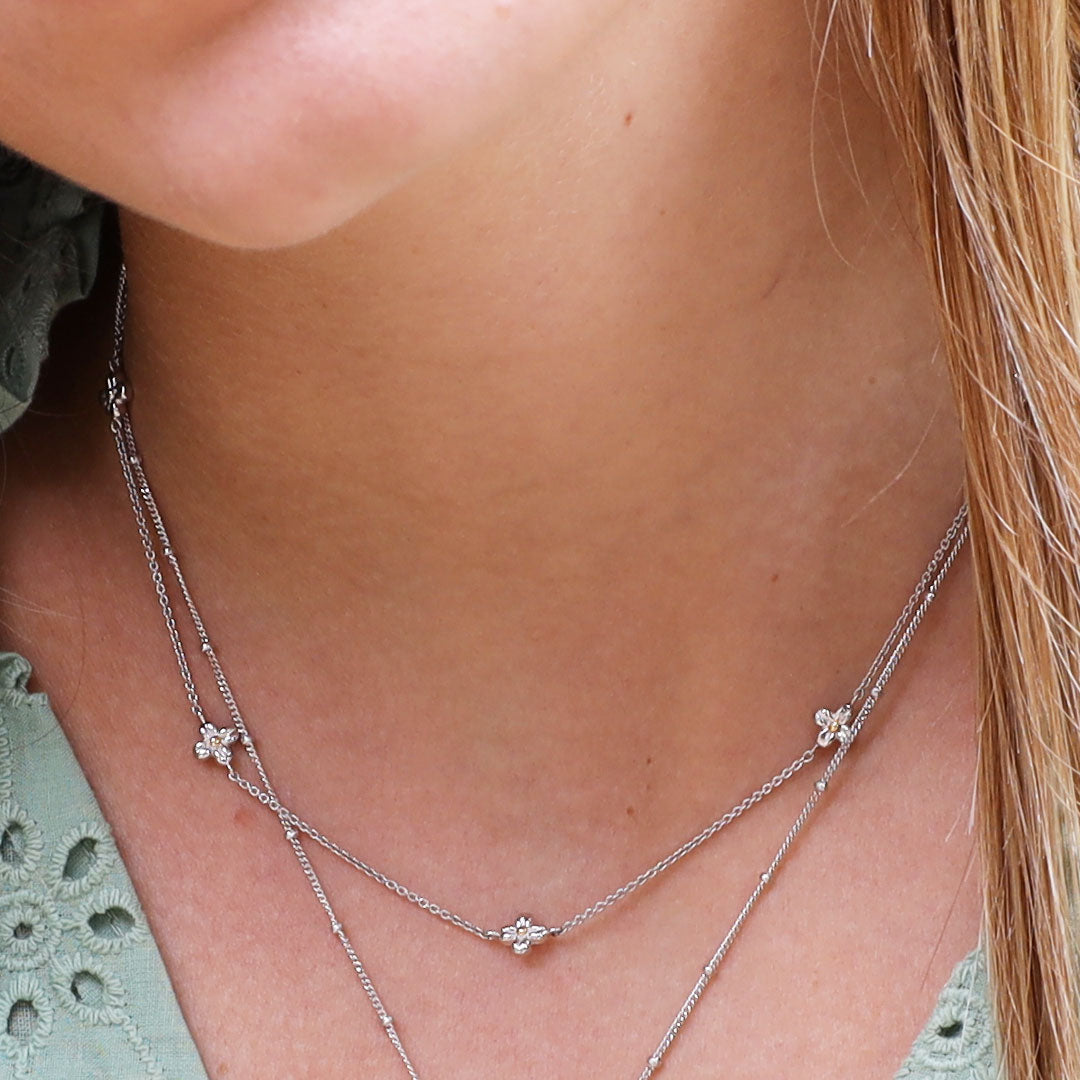 Kit Heath - Blossom Flyte Honey Flower Station Necklace - Silver
