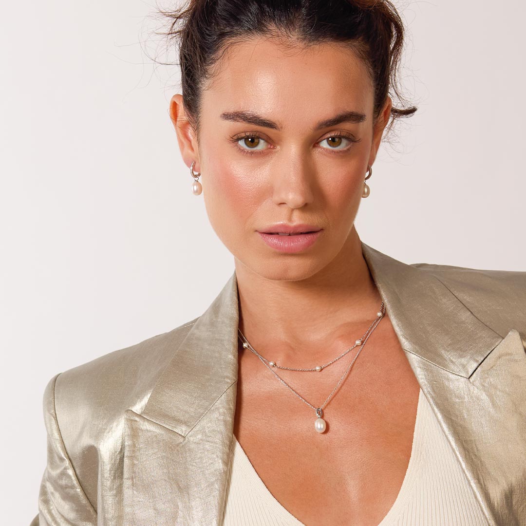 Kit Heath - Revival Classic Pearl Glitz Necklace - Silver