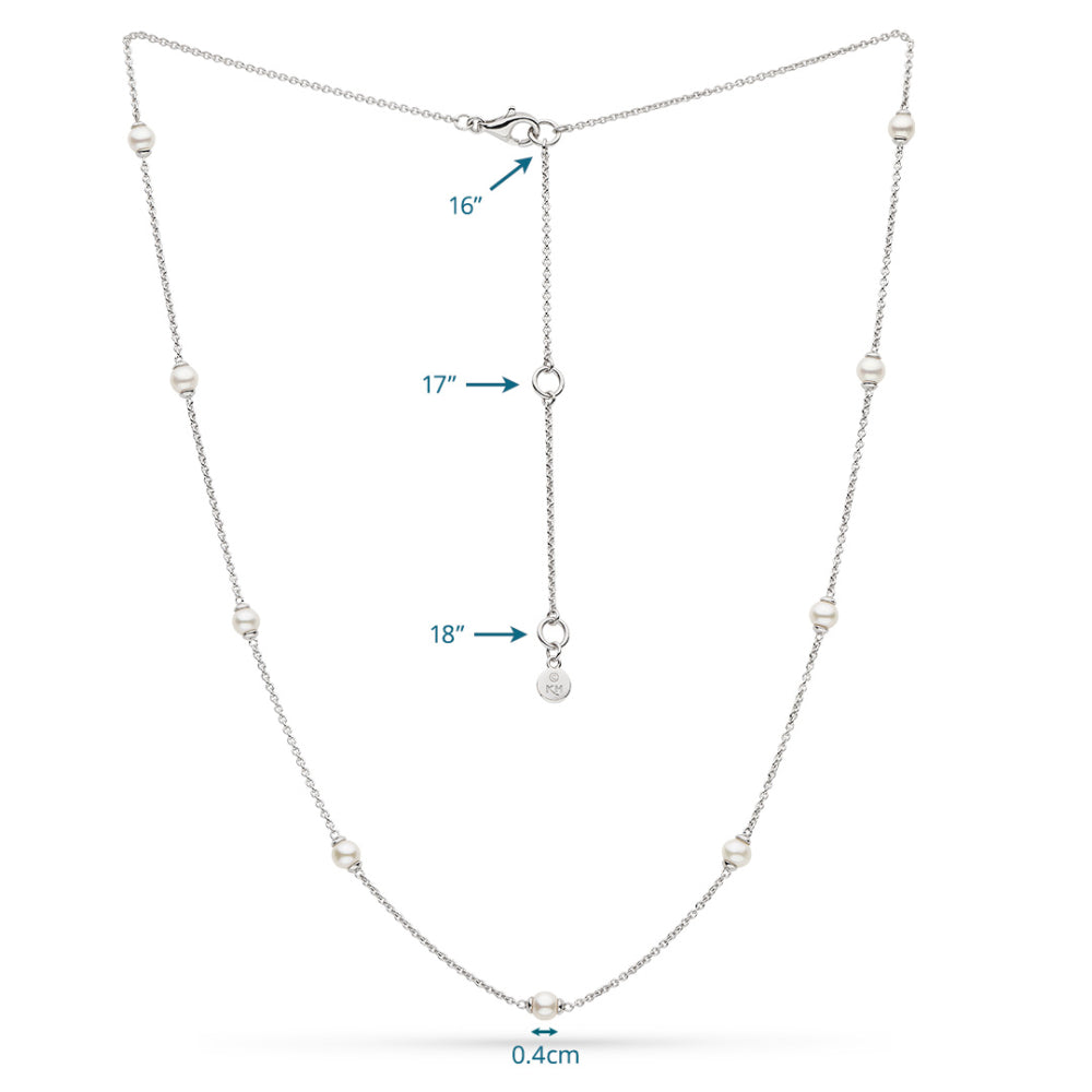 Kit Heath - Revival Classic Pearl Station Necklace - Silver
