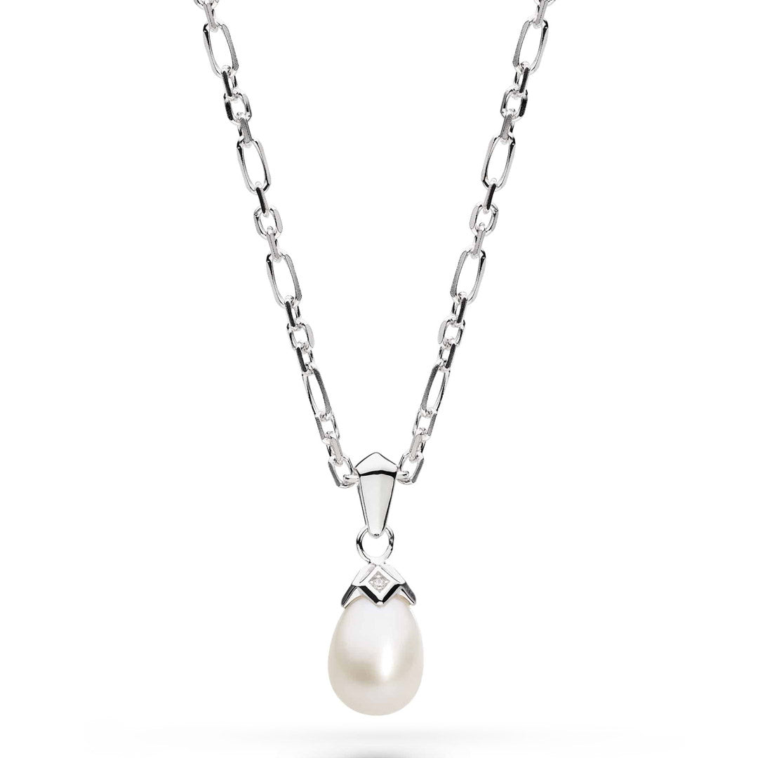 Kit Heath - Revival Pearl Glitz Figaro Necklace - Silver