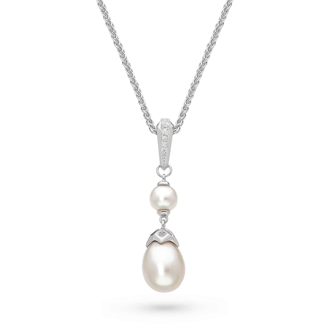 Kit Heath - Revival Pearl Glitz Drop Necklace - Silver
