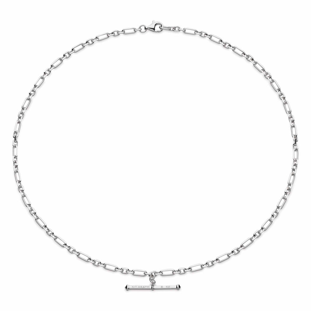 Kit Heath - Revival Figaro Chain Link T-bar Style Necklace - Silver