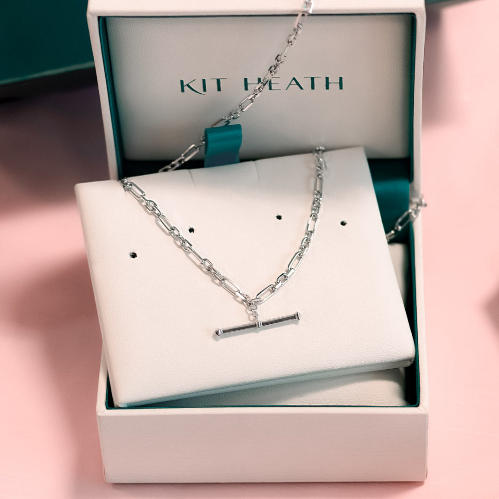 Kit Heath - Revival Figaro Chain Link T-bar Style Necklace - Silver