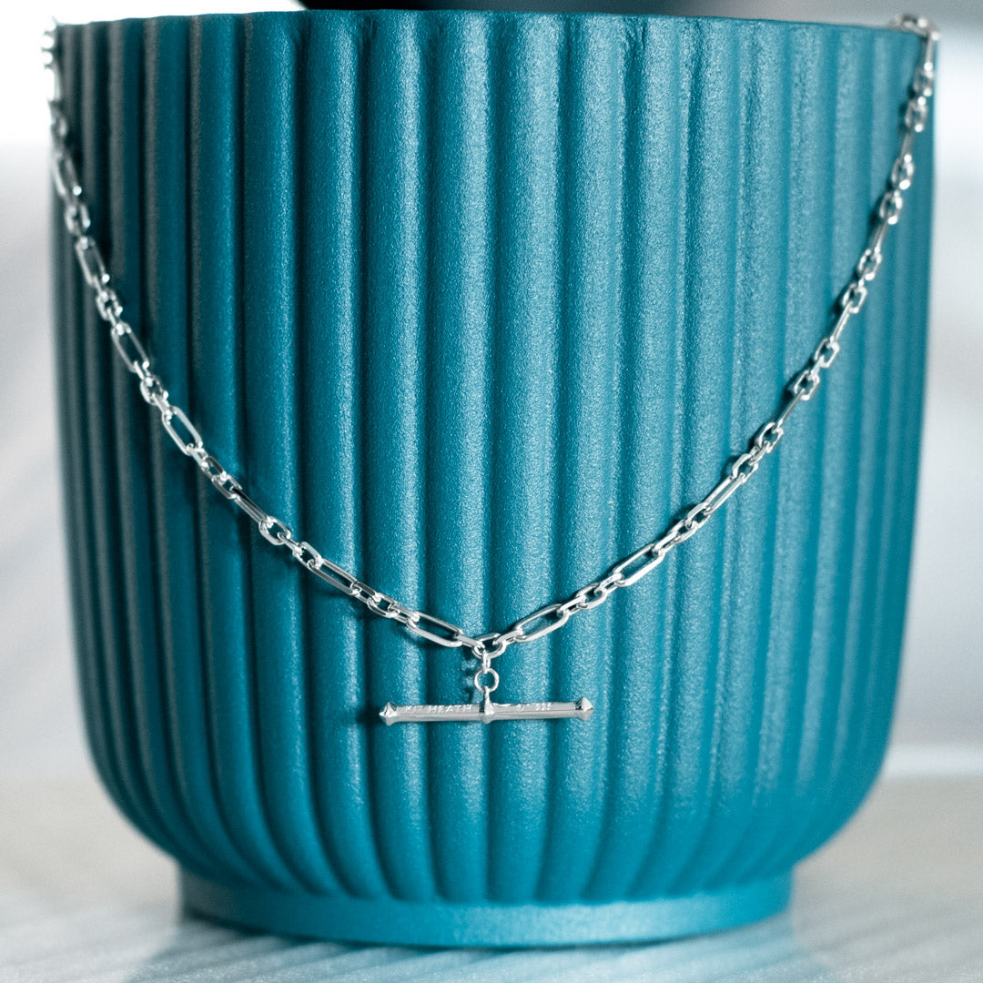 Kit Heath - Revival Figaro Chain Link T-bar Style Necklace - Silver