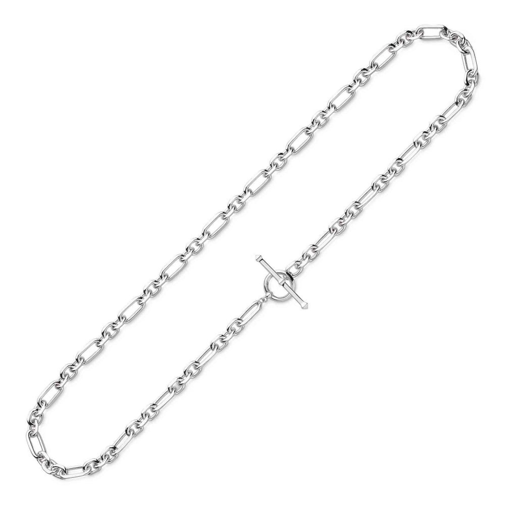 Kit Heath - Revival Figaro Chain Link T-bar Necklace - Silver