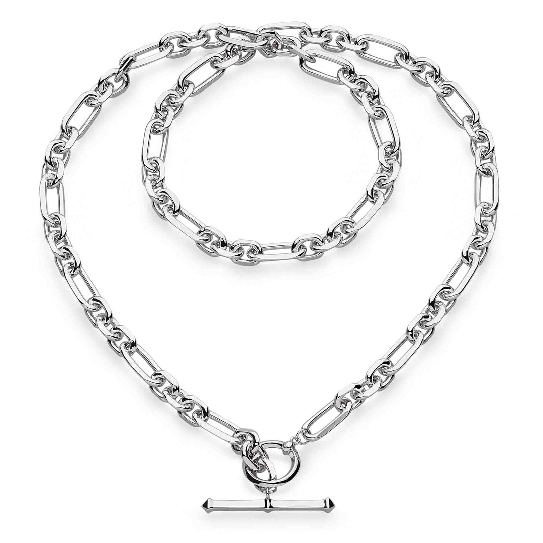 Kit Heath - Revival Figaro Chain Link T-bar Necklace - Silver