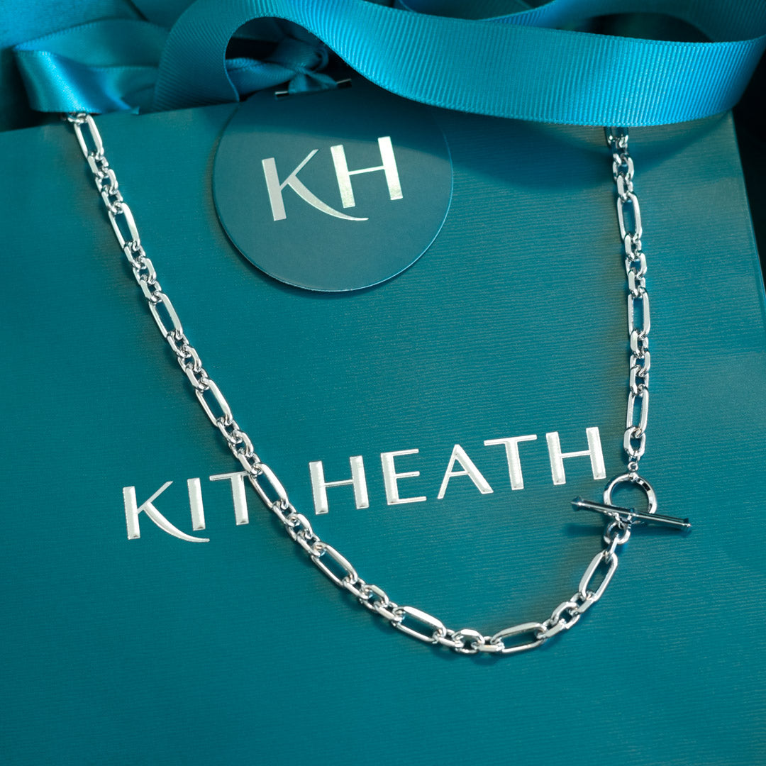 Kit Heath - Revival Figaro Chain Link T-bar Necklace - Silver