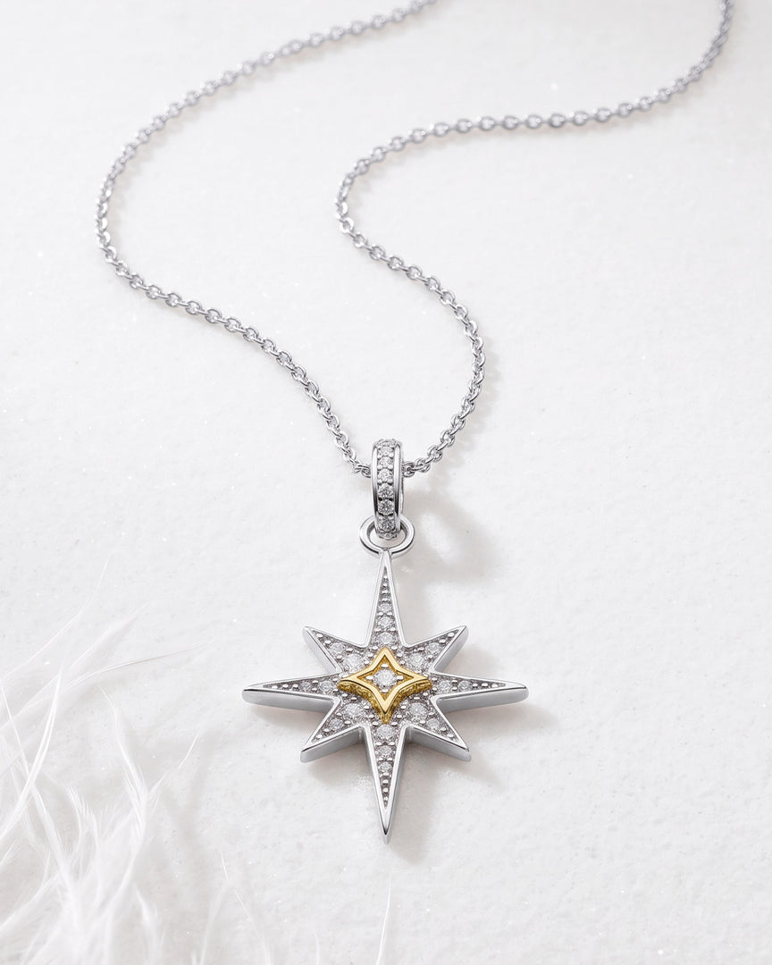 Kit Heath - Céleste North Star Necklace - Silver & Gold