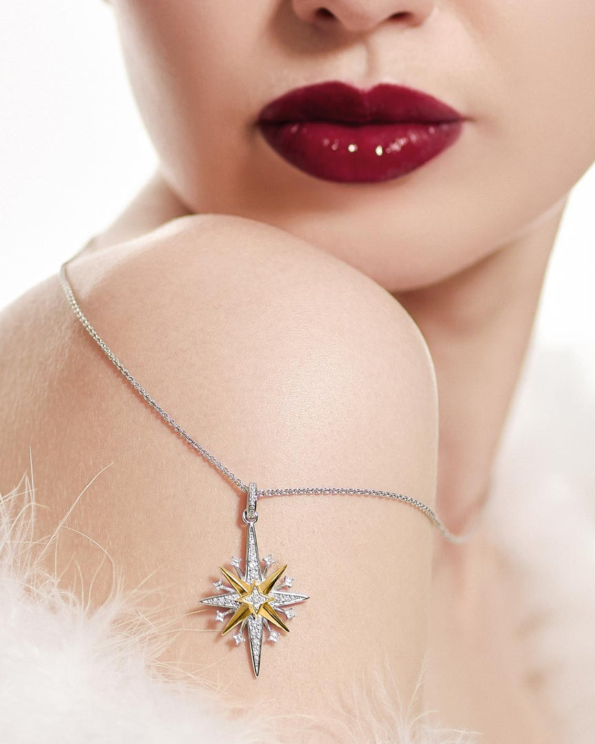 Kit Heath - Céleste North Star Starburst Necklace - Silver & Gold