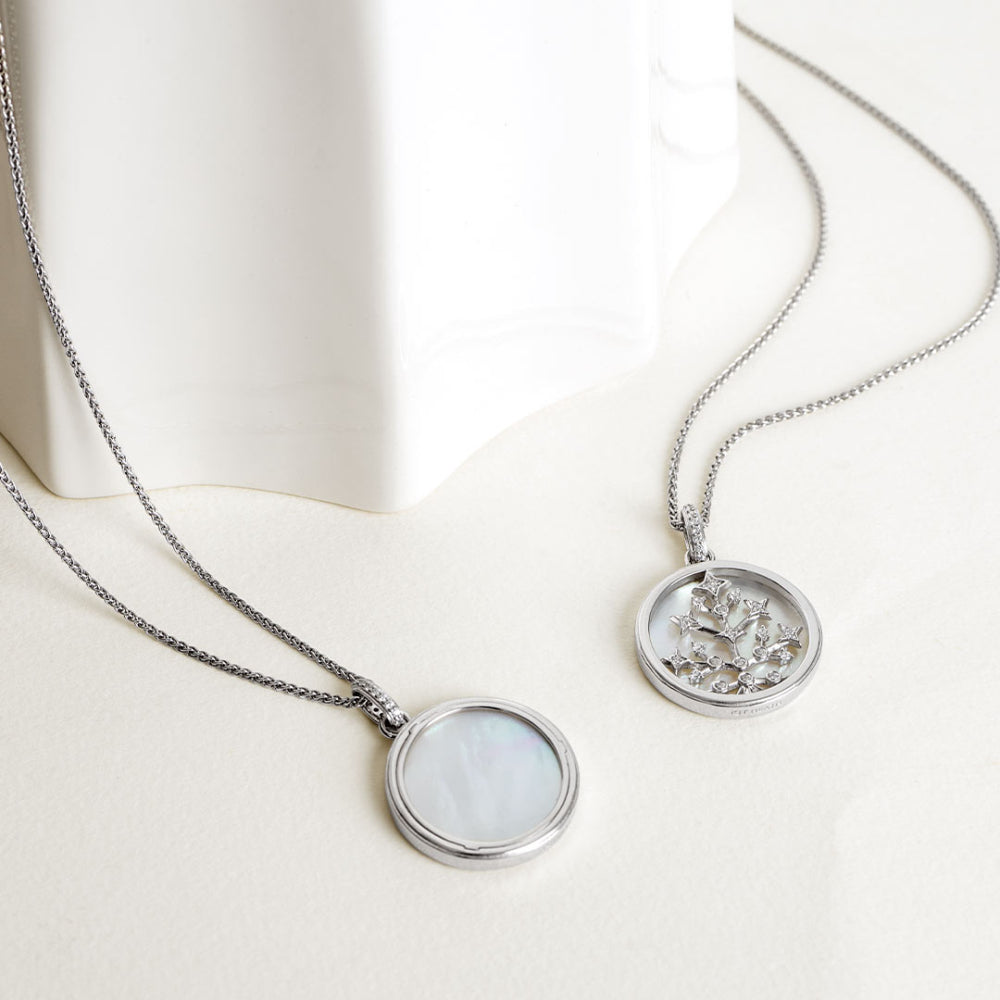 Kit Heath - Céleste Astoria Family Tree of Life Mother of Pearl Necklace - Silver