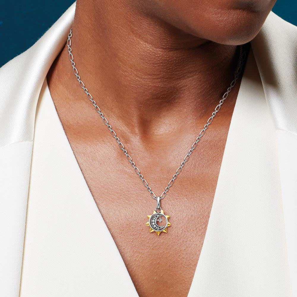 Kit Heath - Céleste Sun, Moon & Star Spinner Necklace - Silver