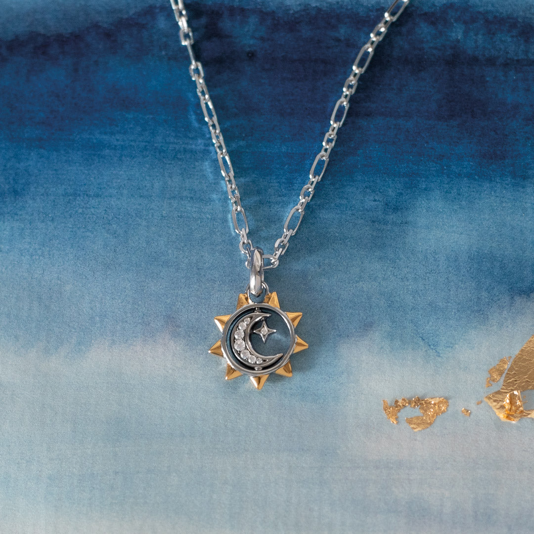 Kit Heath - Céleste Sun, Moon & Star Spinner Necklace - Silver