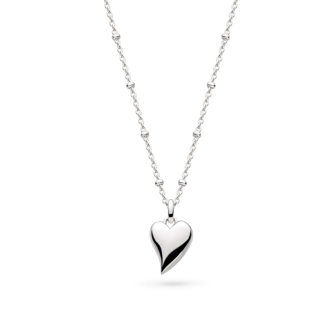 Kit Heath - Desire Kiss Midi Heart Ball Chain Necklace - Silver