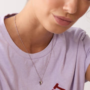 Kit Heath - Desire Kiss Midi Heart Ball Chain Necklace - Silver
