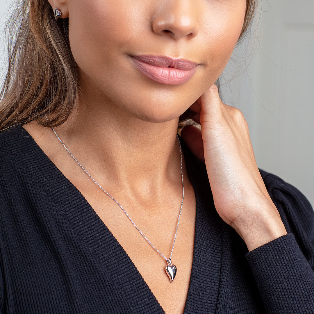 Kit Heath - Desire Cherish Midi Heart Necklace - Silver