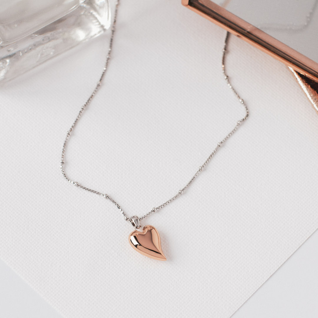 Kit Heath - Desire Cherish Blush Heart Necklace - Silver