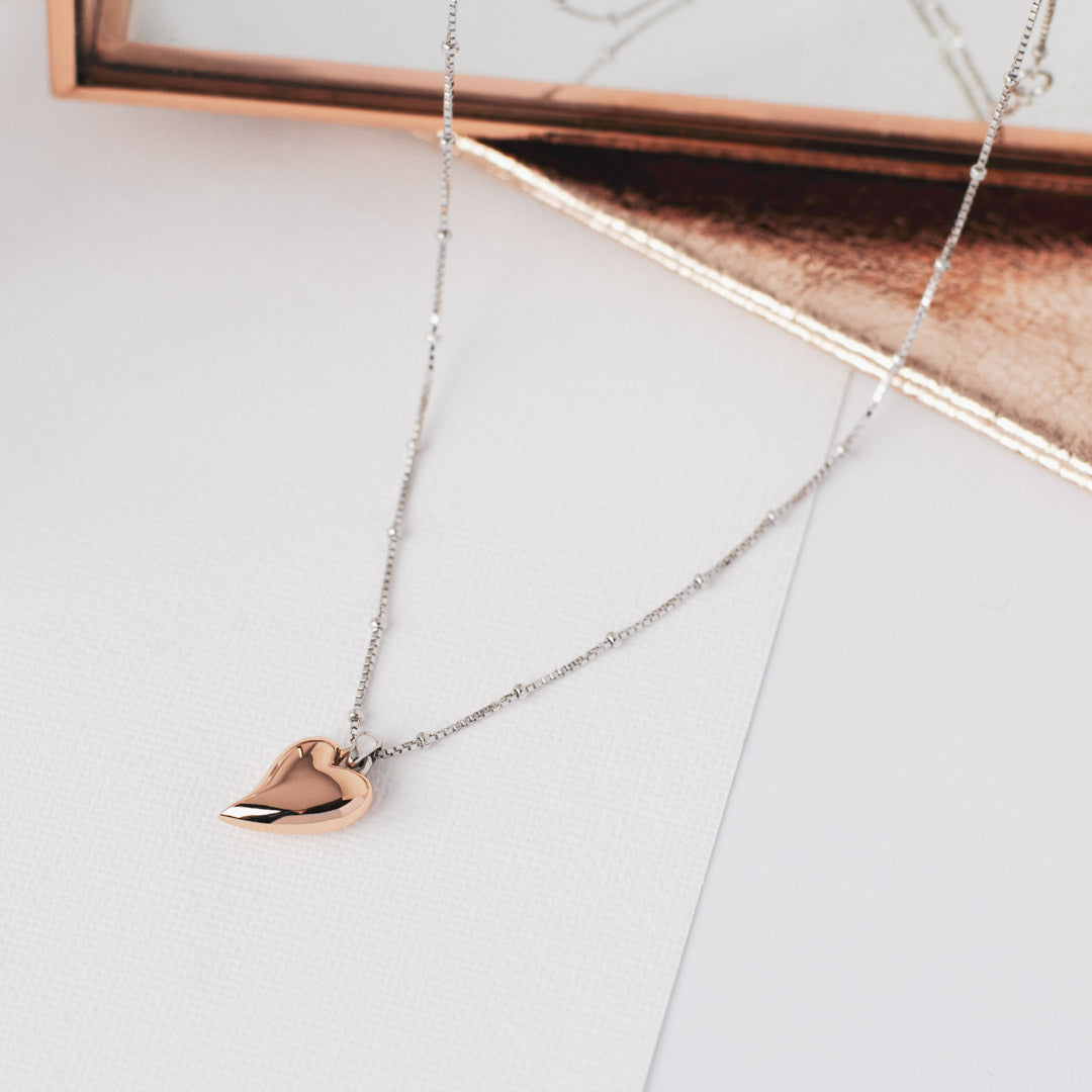 Kit Heath - Desire Cherish Blush Heart Necklace - Silver