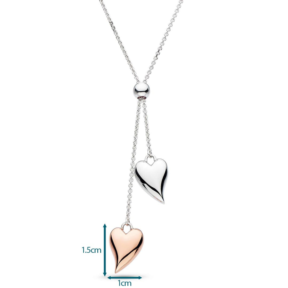 Kit Heath - Desire Cherish Blush Heart Lariat Necklace - Silver