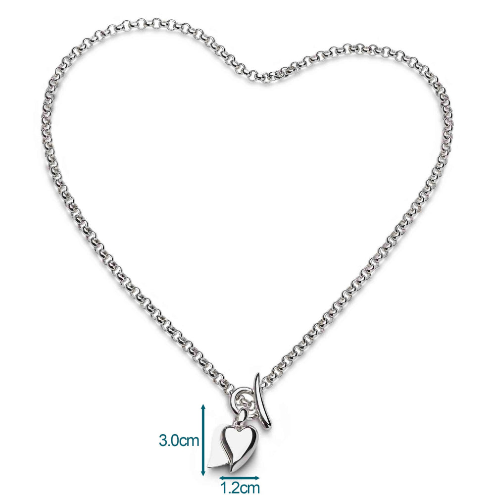 Kit Heath - Desire Love Duet Heart T-Bar Necklace - Silver