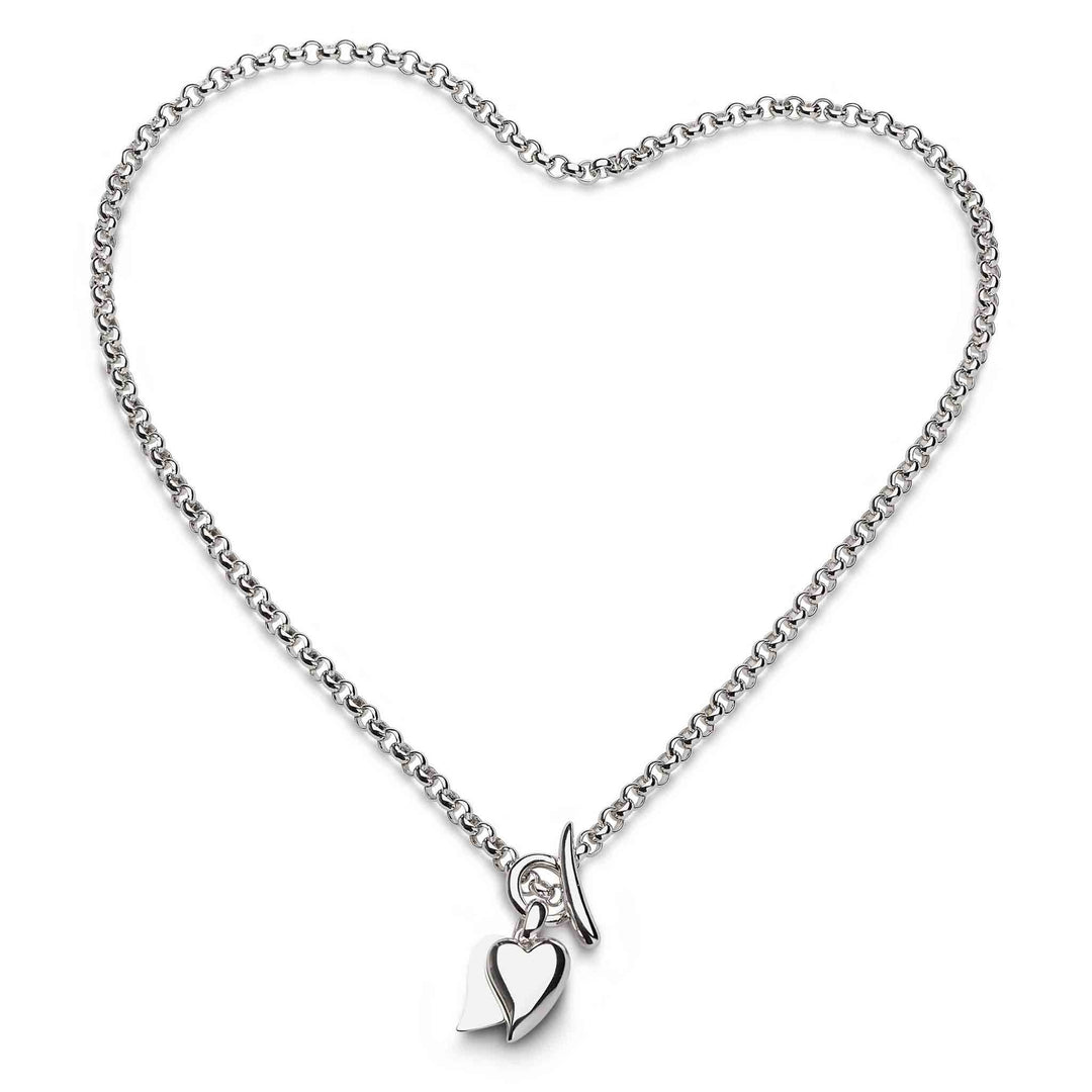Kit Heath - Desire Love Duet Heart T-Bar Necklace - Silver