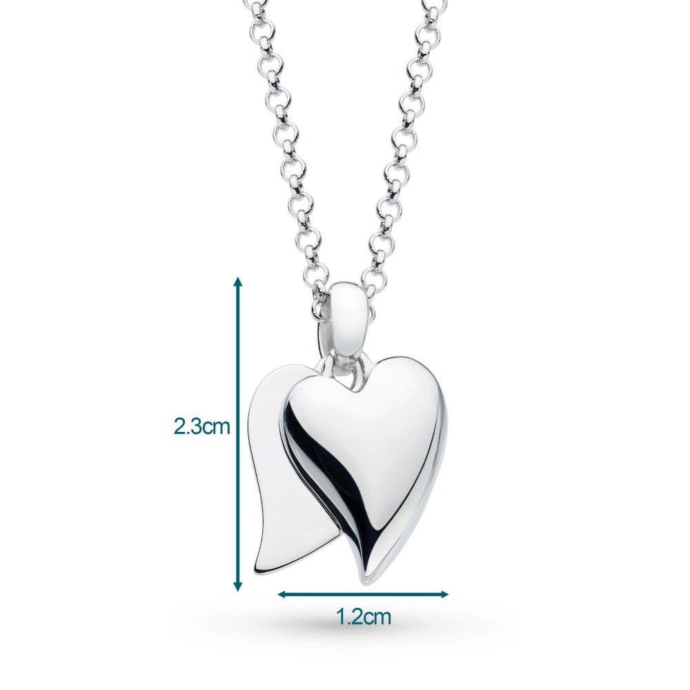 Kit Heath - Desire Love Duet Heart Necklace - Silver