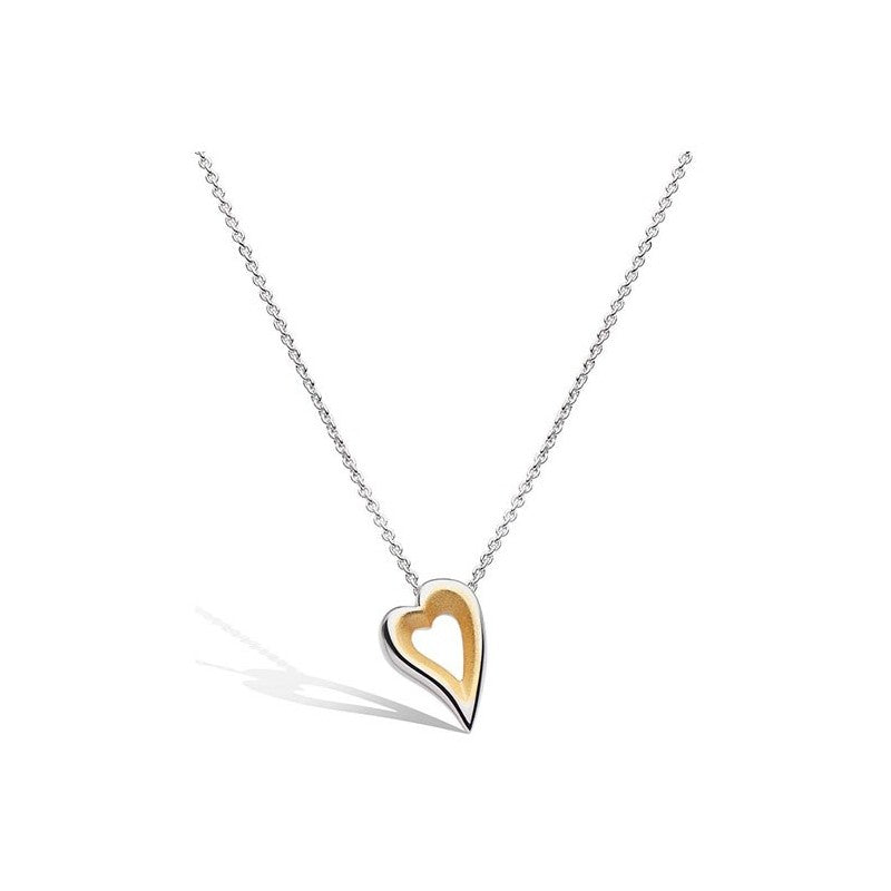 Kit Heath - Desire Love Story Golden Heart Necklace - Silver