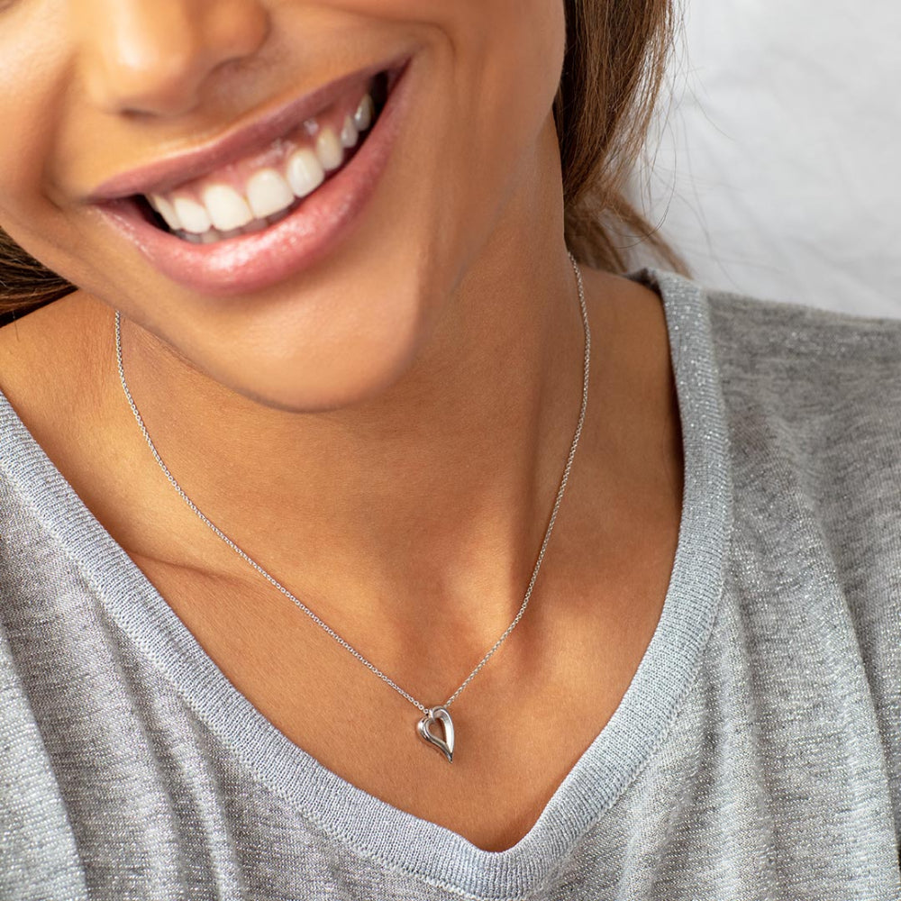Kit Heath - Desire Love Story Heart Necklace - Silver