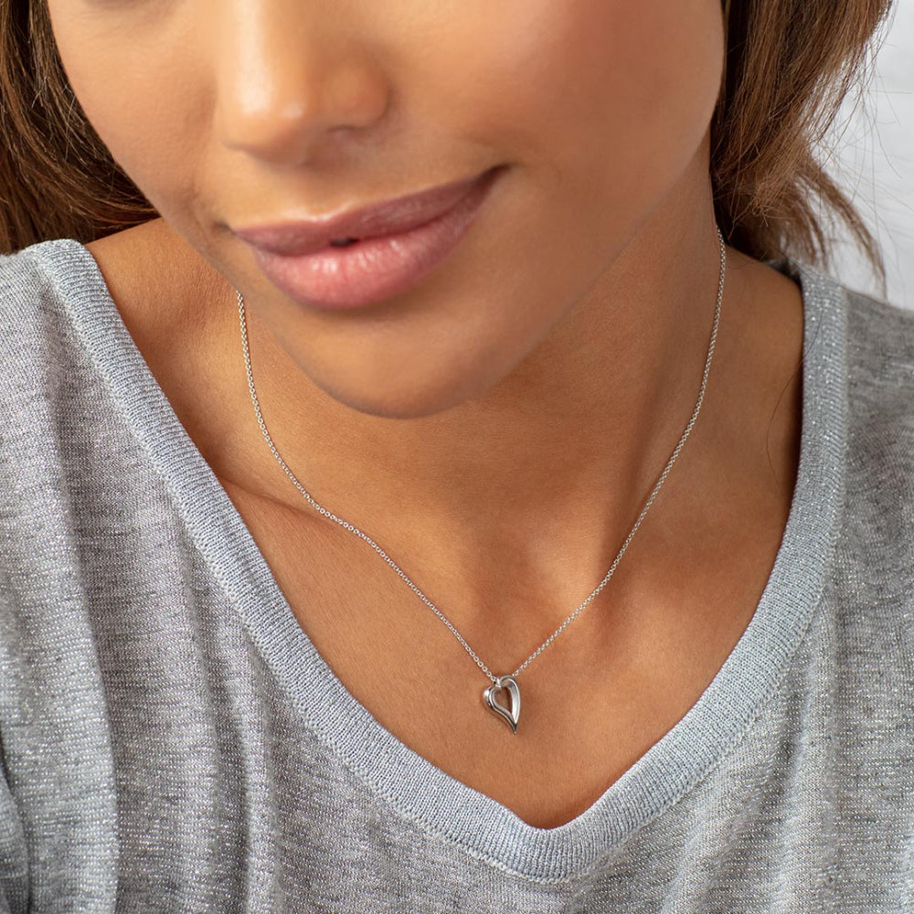 Kit Heath - Desire Love Story Heart Necklace - Silver