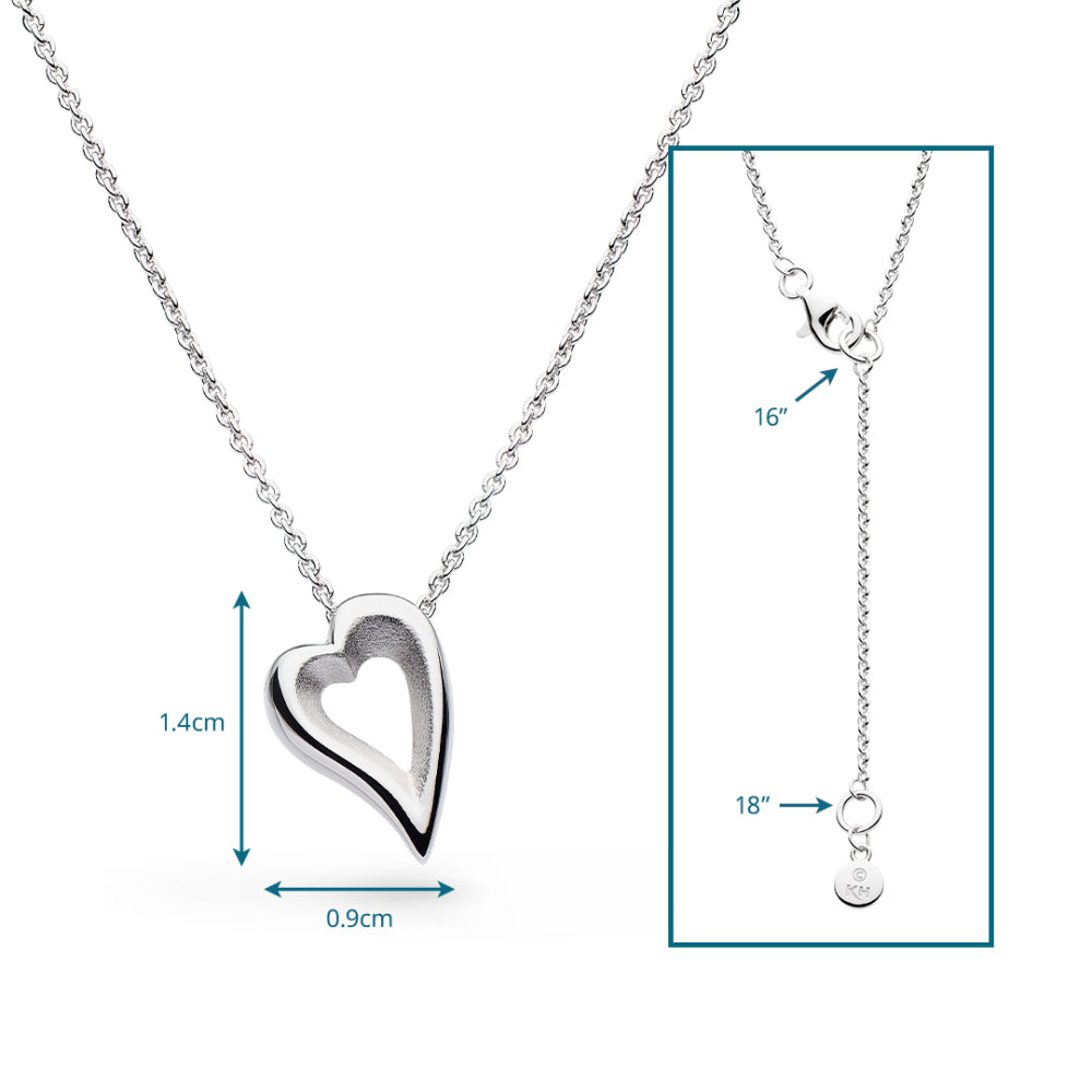 Kit Heath - Desire Love Story Heart Necklace - Silver