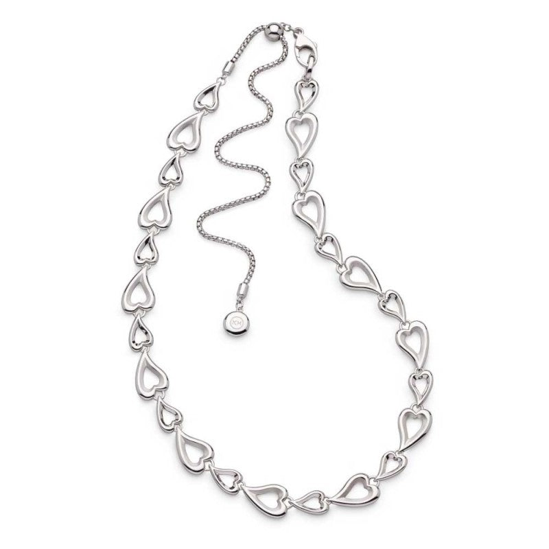 Kit Heath - Desire Love Story Heart Multi Link Slider Necklace - Silver