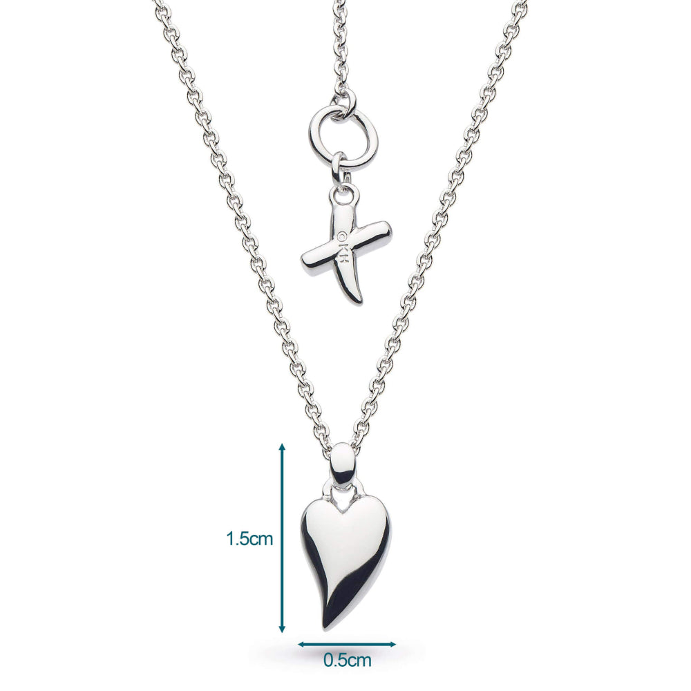 Kit Heath - Desire Kiss Mini Heart Necklace - Silver