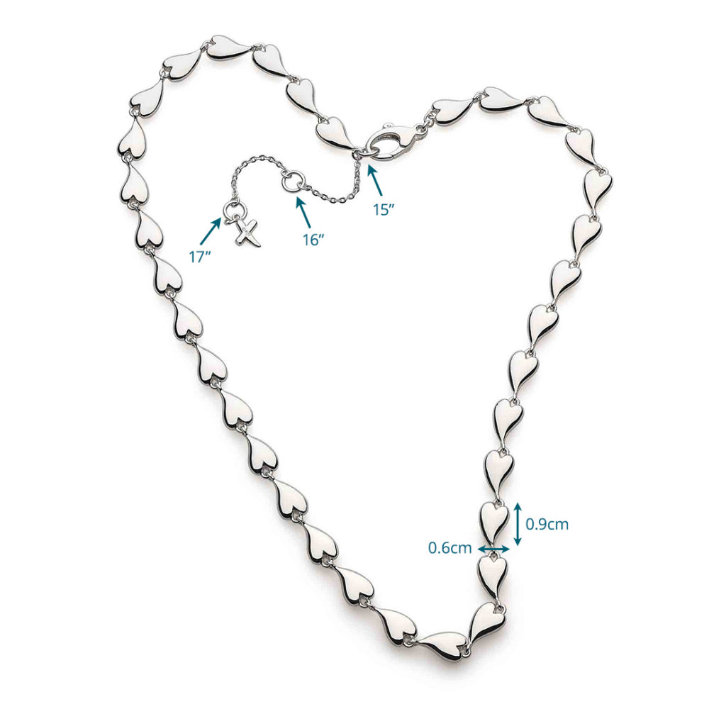 Kit Heath - Desire Kiss Linking Hearts Collar Necklace - Silver