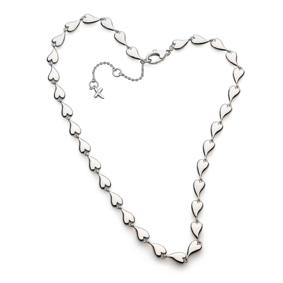 Kit Heath - Desire Kiss Linking Hearts Collar Necklace - Silver