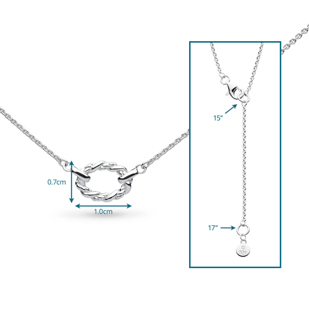 Kit Heath - Marina Rope Twist Oval Mini Necklet - Silver