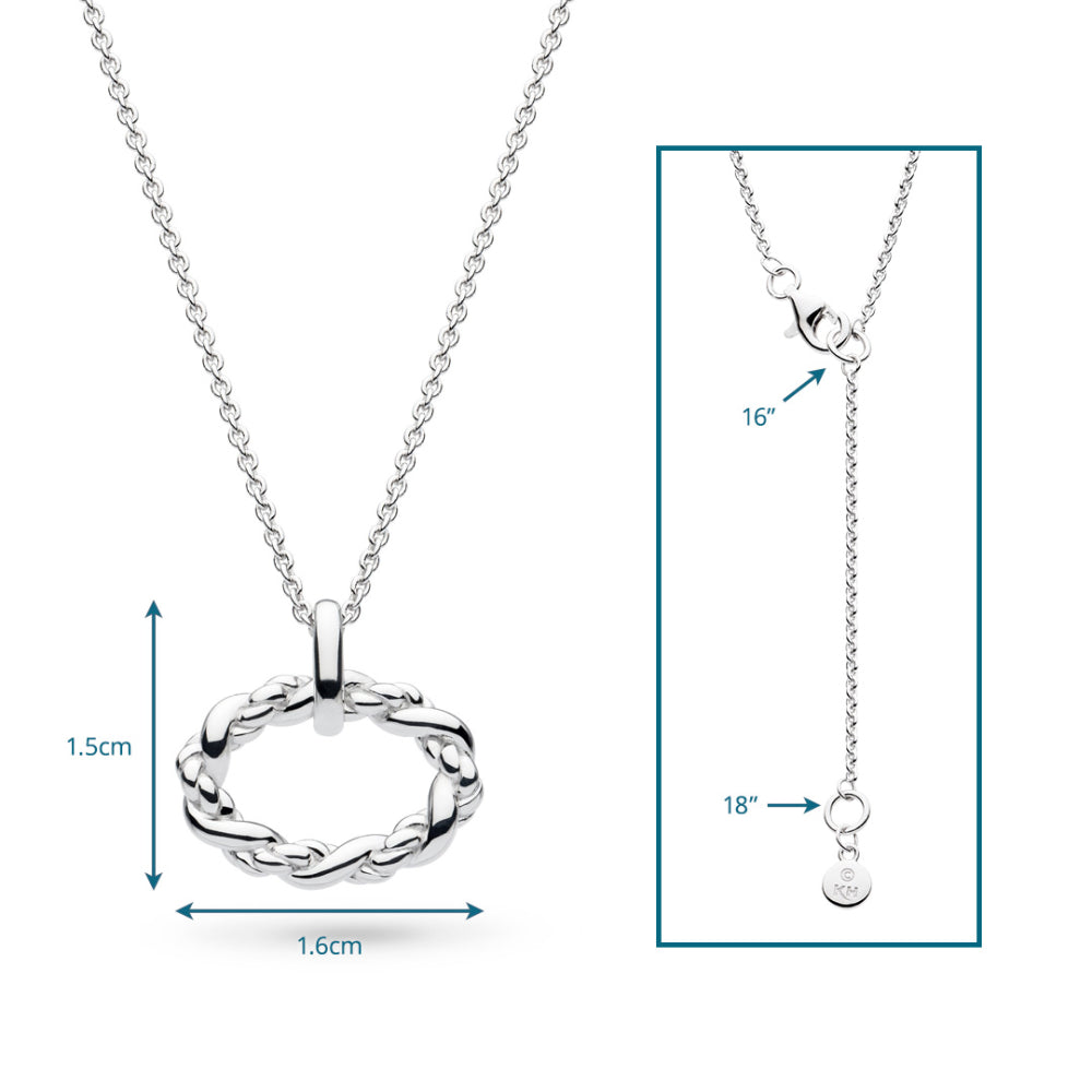 Kit Heath - Marina Rope Twist Oval Necklace - Silver