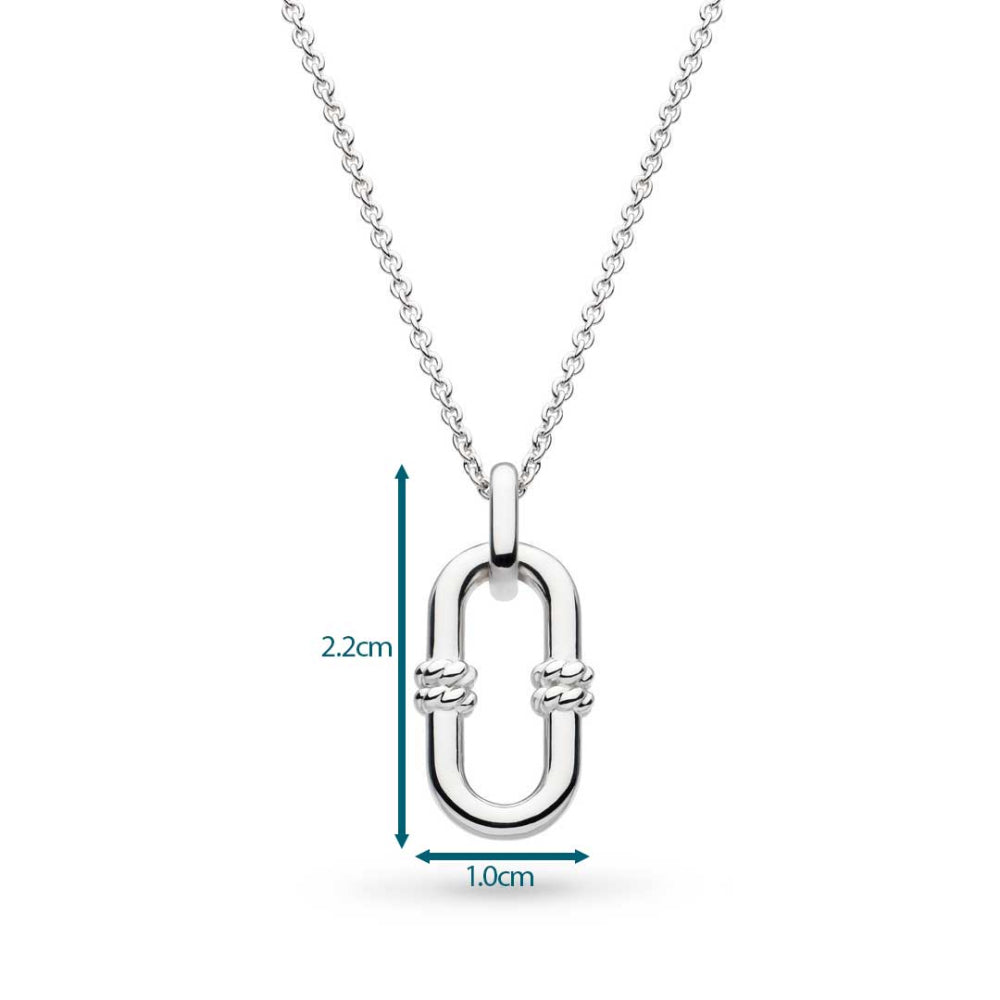 Kit Heath - Marina Rope Bar Link Necklace - Silver