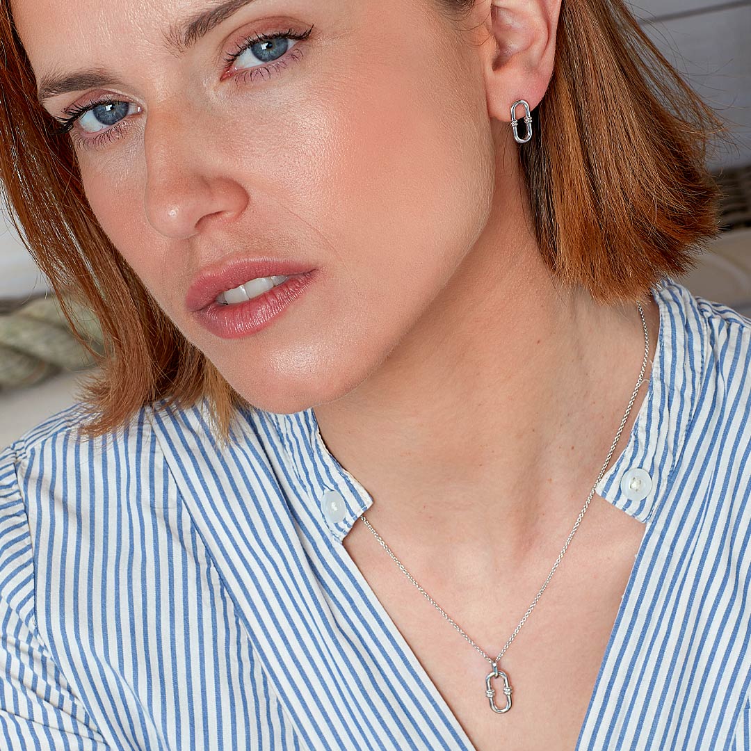 Kit Heath - Marina Rope Bar Link Necklace - Silver