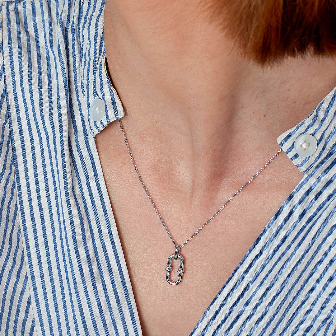 Kit Heath - Marina Rope Bar Link Necklace - Silver