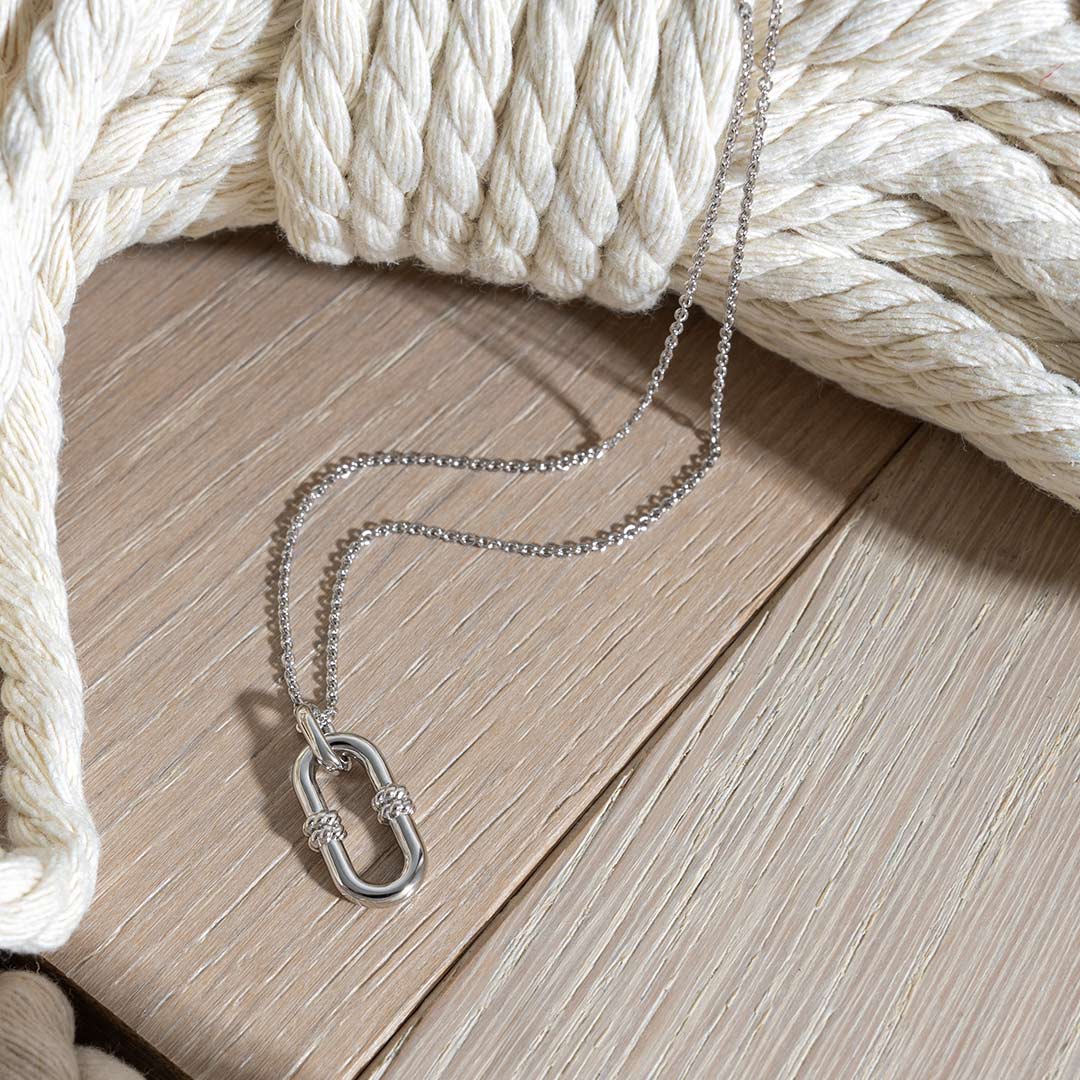 Kit Heath - Marina Rope Bar Link Necklace - Silver