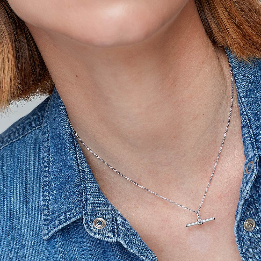Kit Heath - Marina Rope T-Bar Necklace - Silver