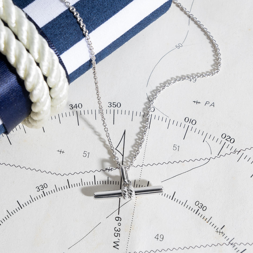 Kit Heath - Marina Rope T-Bar Necklace - Silver