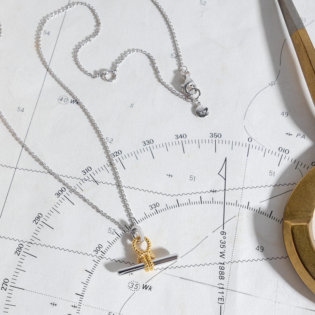 Kit Heath - Marina Rope Knot T-Bar Golden Necklace - Gold