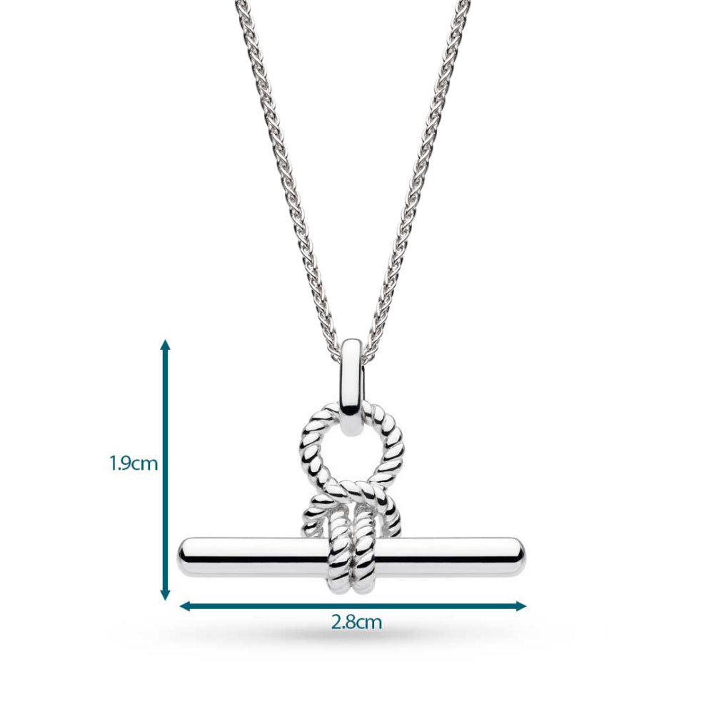 Kit Heath - Marina Rope Knot T-Bar Grande Necklace - Silver