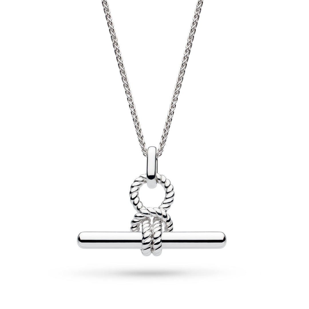Kit Heath - Marina Rope Knot T-Bar Grande Necklace - Silver