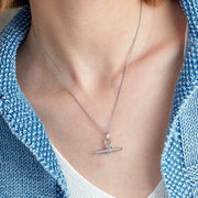 Kit Heath - Marina Rope Knot T-Bar Grande Necklace - Silver