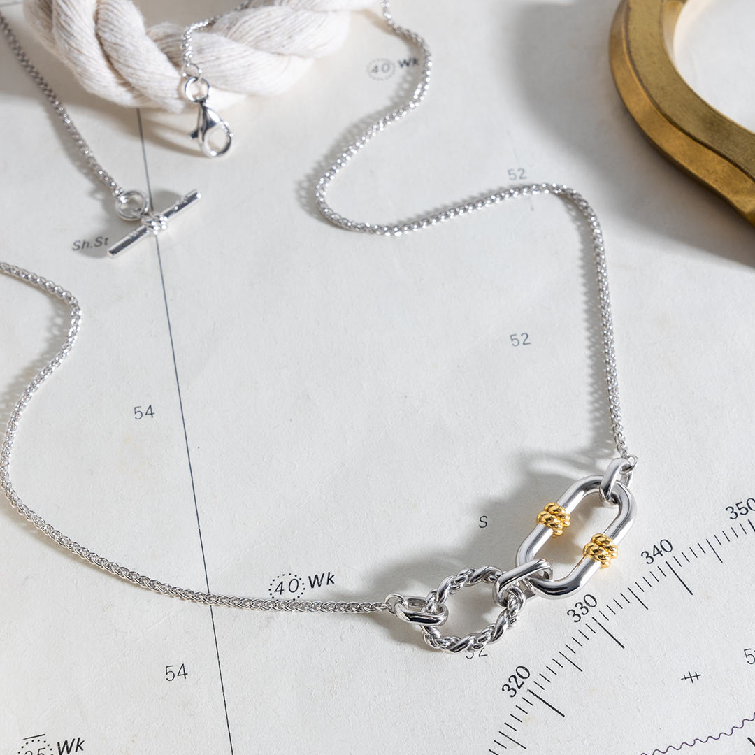 Kit Heath - Marina Rope Link Duo Golden Necklace - Gold