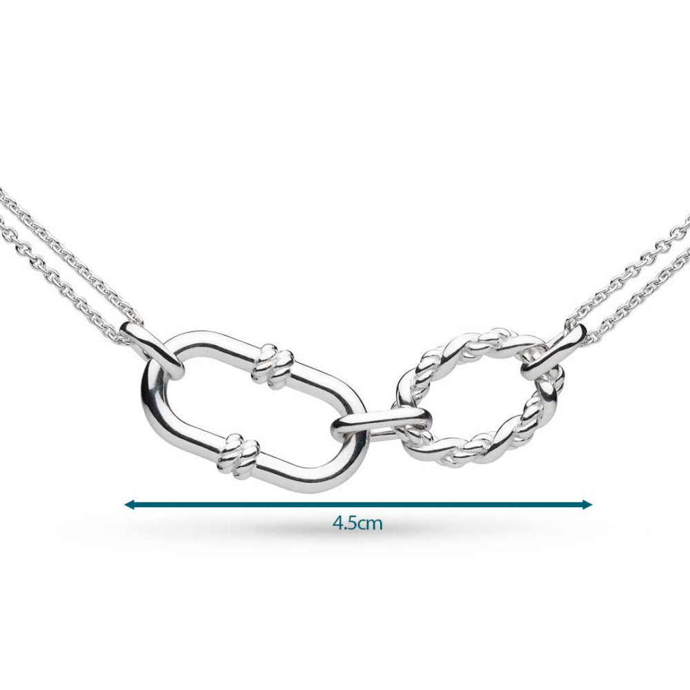 Kit Heath - Marina Rope Link Duo Grande Twin Chain Necklace - Silver