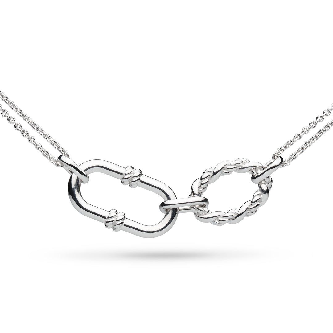 Kit Heath - Marina Rope Link Duo Grande Twin Chain Necklace - Silver